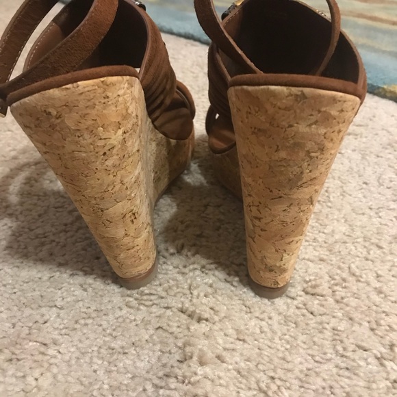 TORY BURCH brown suede w beads wedge sandals - Picture 5 of 7